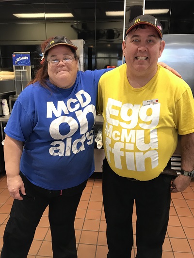 Two STEP clients enjoy working at McDonalds in Long Prairie, MN.